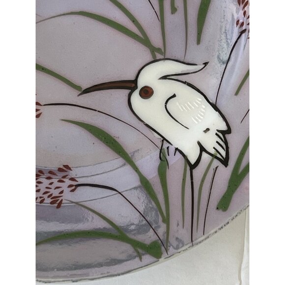 Set of 2 Nippon Plates Heron Mountain Lavender Lusterware Japan Hand Painted - Picture 12 of 14